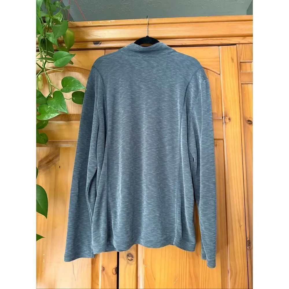 Tommy Bahama Sweater Mens  Logo Quarter Zip Lightweight Pullover SZ XL